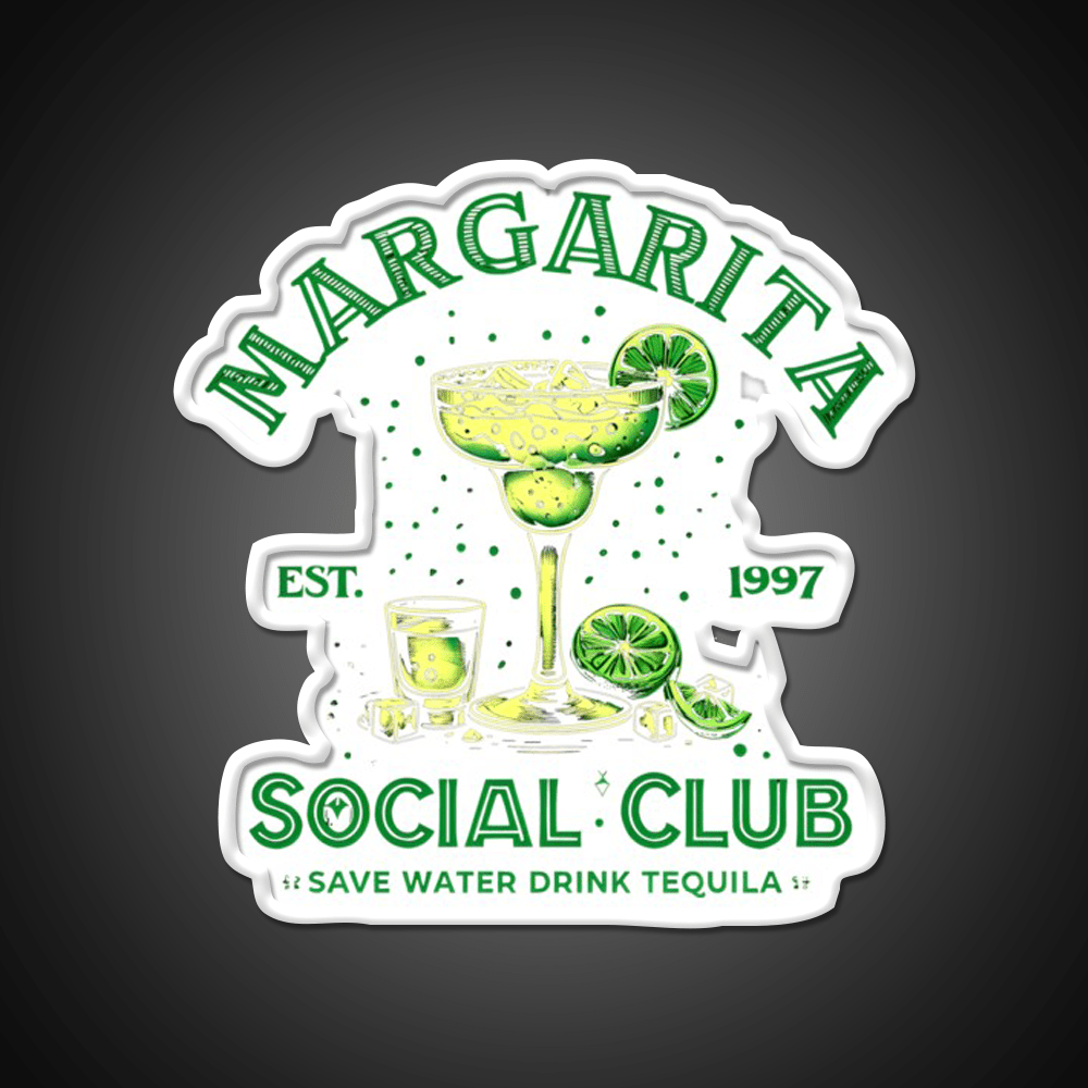 Margarita Social Club Cocktail Tequila Party Drink Tequila Led Neon Sign Rgb Color - Shineneon