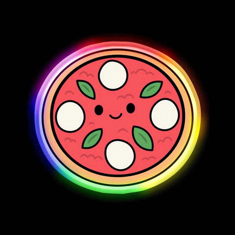 Margherita Pizza Fast Food Led Neon Sign For Burger Place Rgb Color - LED neon sign close-up detail