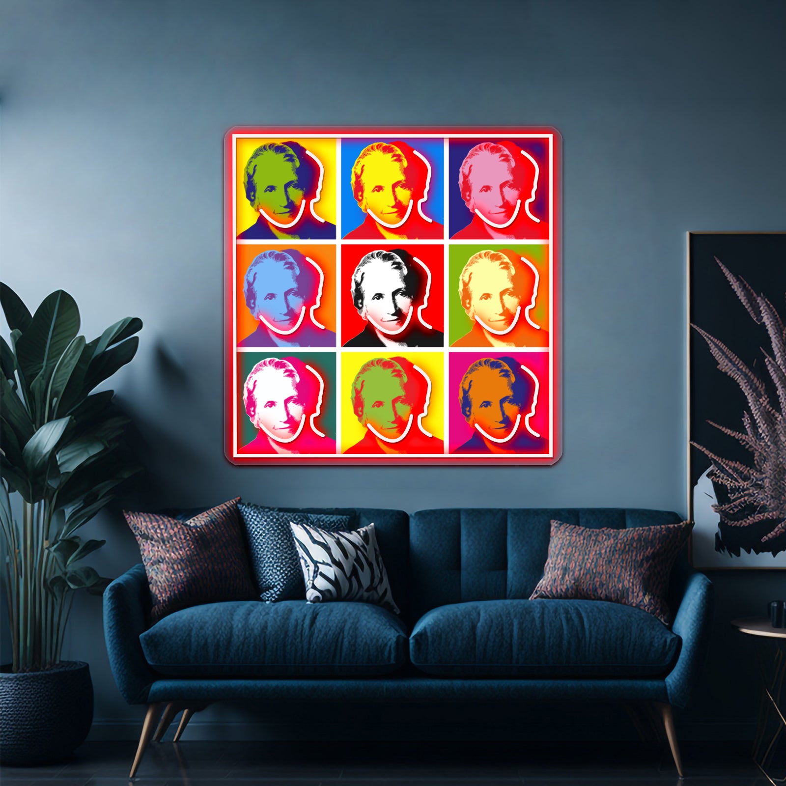 Maria Montessori Popart Portrait Poster Artwork Led Neon | Shineneon