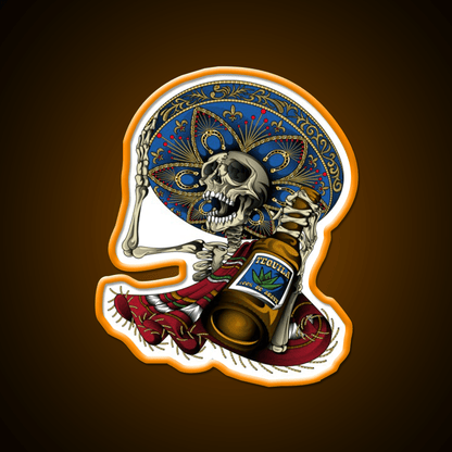 Mariachi Aztec Day Of The Dead Party Drink Tequila Led Neon Sign Rgb Color - Shineneon