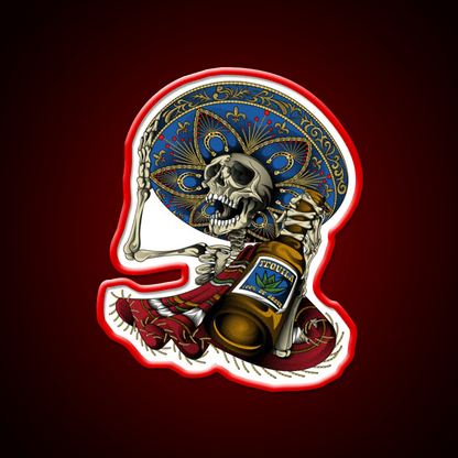 Mariachi Aztec Day Of The Dead Party Drink Tequila Led Neon Sign Rgb Color - Shineneon