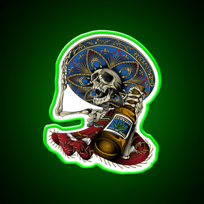 Mariachi Aztec Day Of The Dead Party Drink Tequila Led Neon Sign Rgb Color - Shineneon