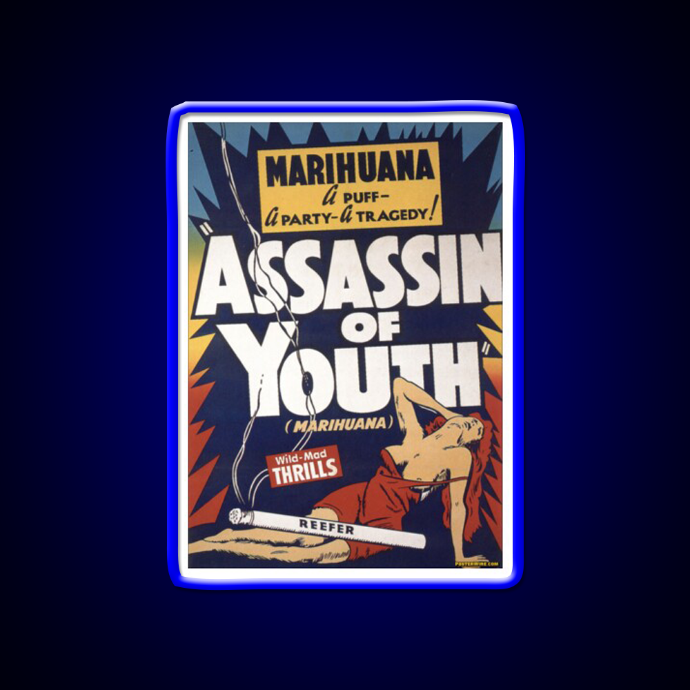 Marihuana Assassin Of Youth Hemp Inspired Green Leaf Led Neon Sign Rgb Color - LED neon sign view 5