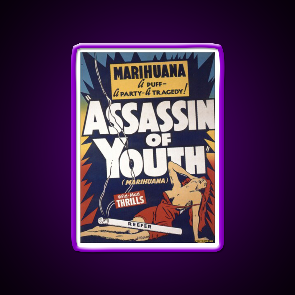 Marihuana Assassin Of Youth Hemp Inspired Green Leaf Led Neon Sign Rgb Color - LED neon sign view 9