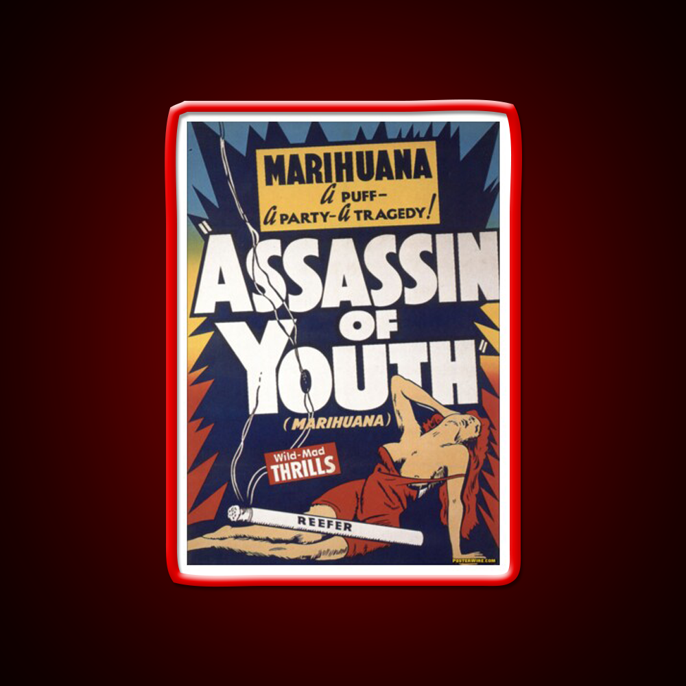 Marihuana Assassin Of Youth Hemp Inspired Green Leaf Led Neon Sign Rgb Color - LED neon sign view 10
