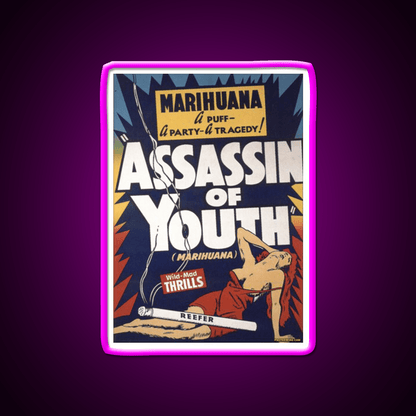Marihuana Assassin Of Youth Hemp Inspired Green Leaf Led Neon Sign Rgb Color - Shineneon