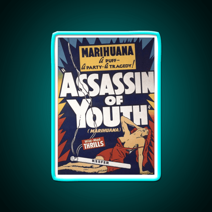 Marihuana Assassin Of Youth Hemp Inspired Green Leaf Led Neon Sign Rgb Color - Shineneon