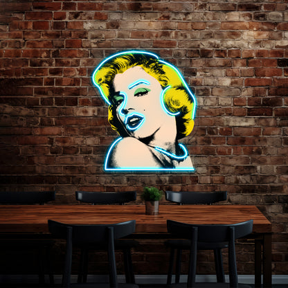 Marilyn Artwork Neon Wall Signs - Size and dimension reference