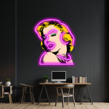 Marilyn Artwork Neon Wall Signs - LED neon sign close-up detail