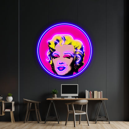 Marilyn Fashion Wall Decor Artwork Led Neon - Neon sign mounted on wall in room