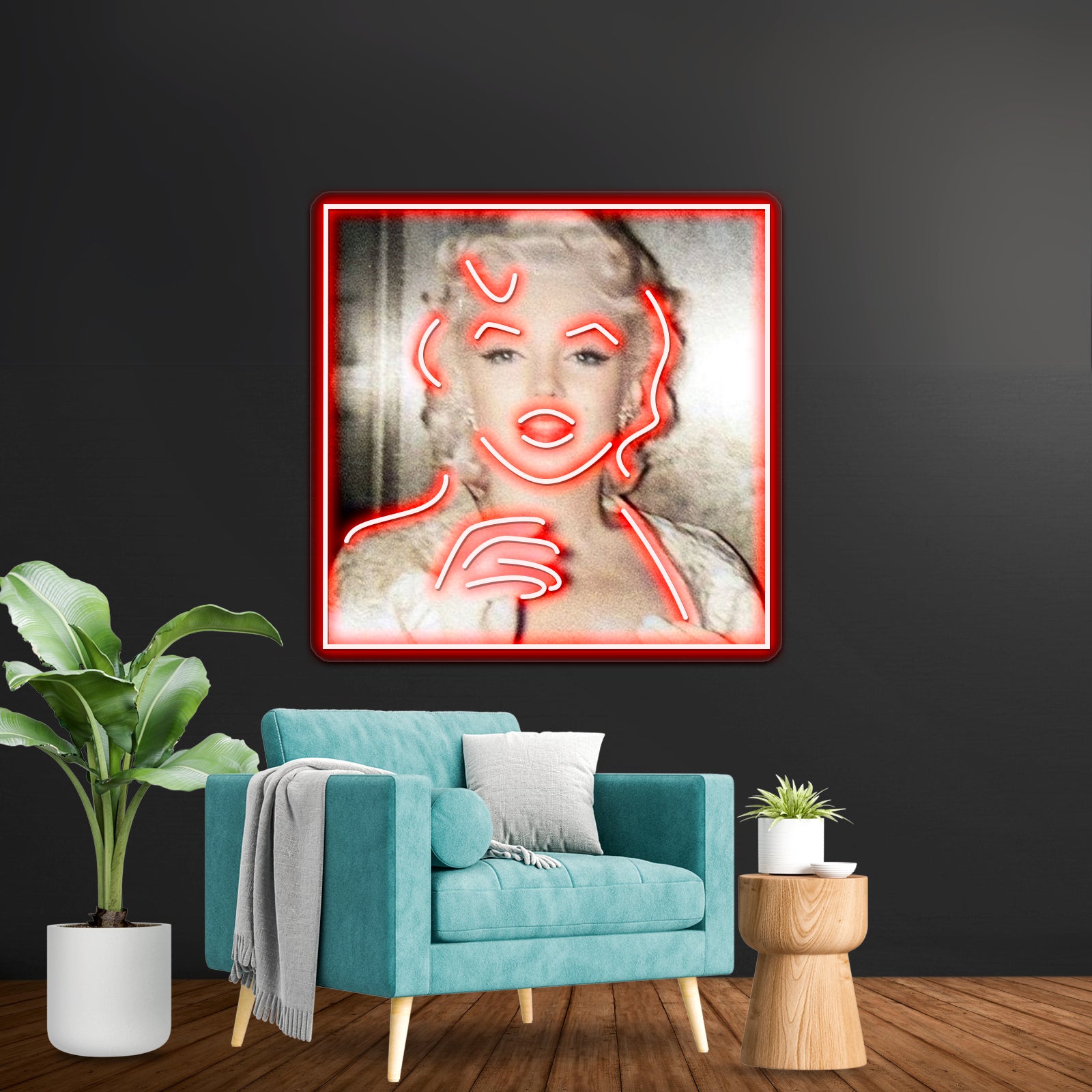 Marilyn Monroe Artwork Led Neon - Custom LED neon sign front view