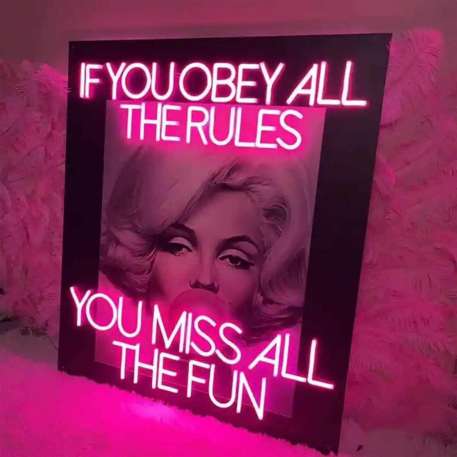Marilyn Monroe Pink Text LED Neon Sign for Artistic Indoor Spaces | Shineneon