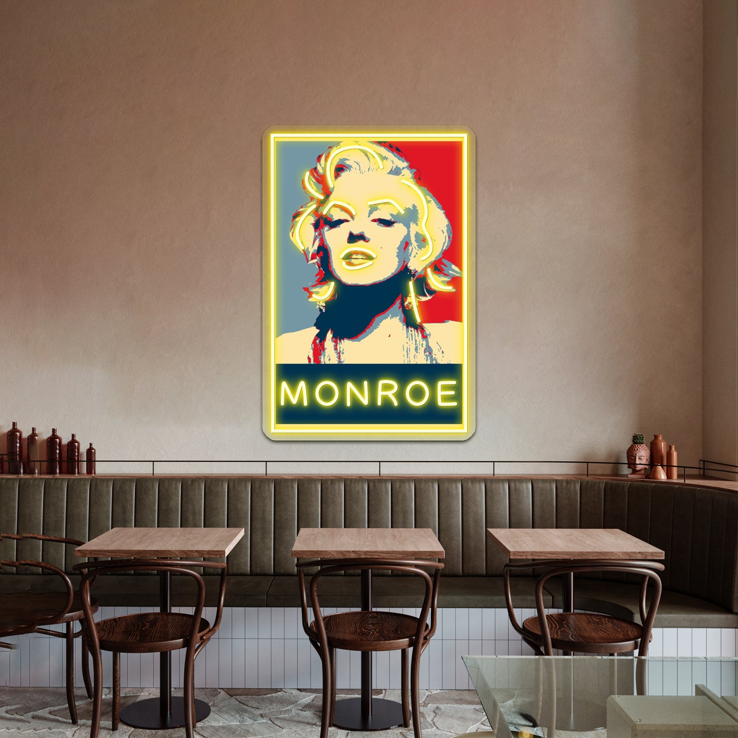 Marilyn Monroe Pop Art Campaign Artwork Led Neon