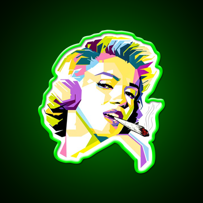Marilyn Monroe Pop Art Cartoon Hemp Inspired Green Leaf Led Neon Sign Rgb Color - LED neon sign view 8