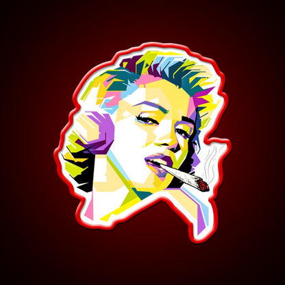 Marilyn Monroe Pop Art Cartoon Hemp Inspired Green Leaf Led Neon Sign Rgb Color - LED neon sign view 10