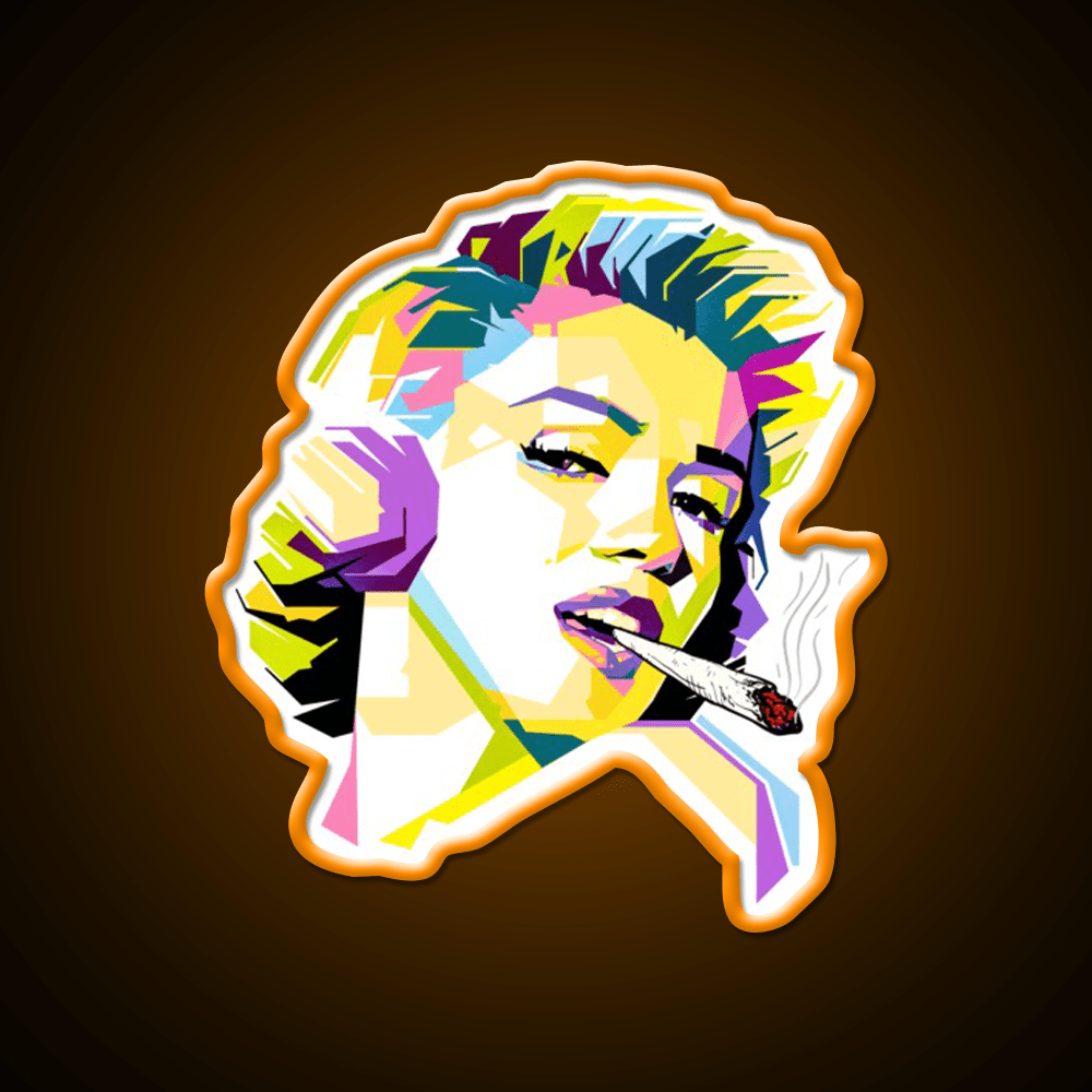 Marilyn Monroe Pop Art Cartoon Hemp Inspired Green Leaf Led Neon Sign Rgb Color - Shineneon