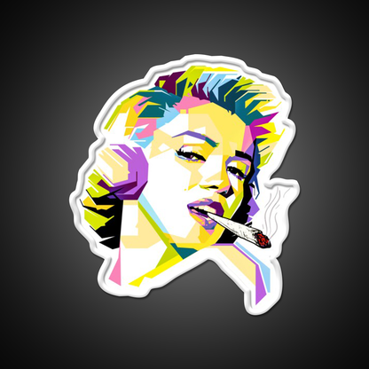 Marilyn Monroe Pop Art Cartoon Hemp Inspired Green Leaf Led Neon Sign Rgb Color - LED neon sign view 11
