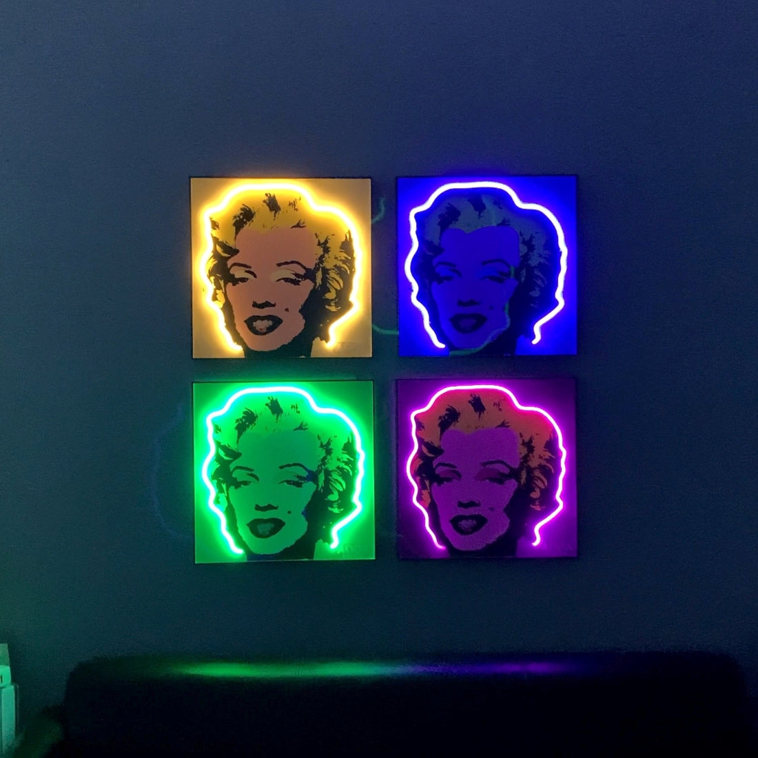 Marilyn Monroe Pop Art Neon Sign Set Of 4 Led Business Sign