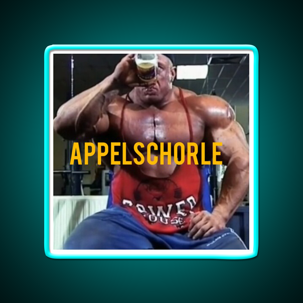 Markus R Hl Bodybuilding Abbelschorle Meme Gym Fitness Led Neon Sign Rgb Color - Size and dimension reference
