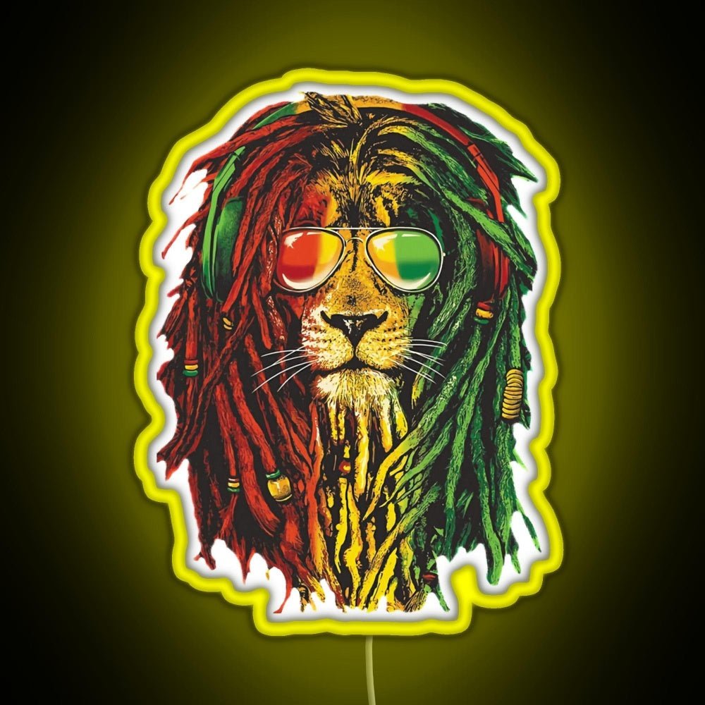 Marley Funny Men Rasta Lion Who Love Rgb Led Neon Sign Pop Wall Art - Shineneon