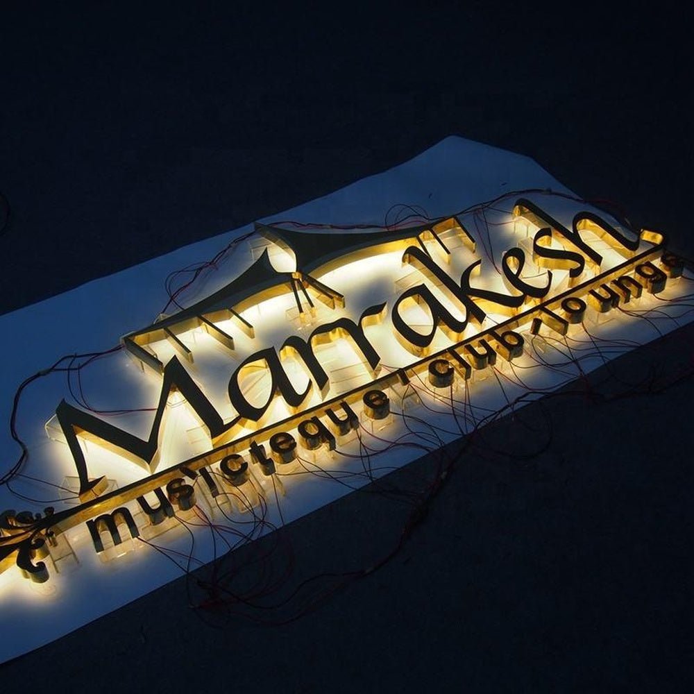 Marrakesh Music Teque Club 3D Backlit Letters Aluminum Metal Led Sign - Shineneon