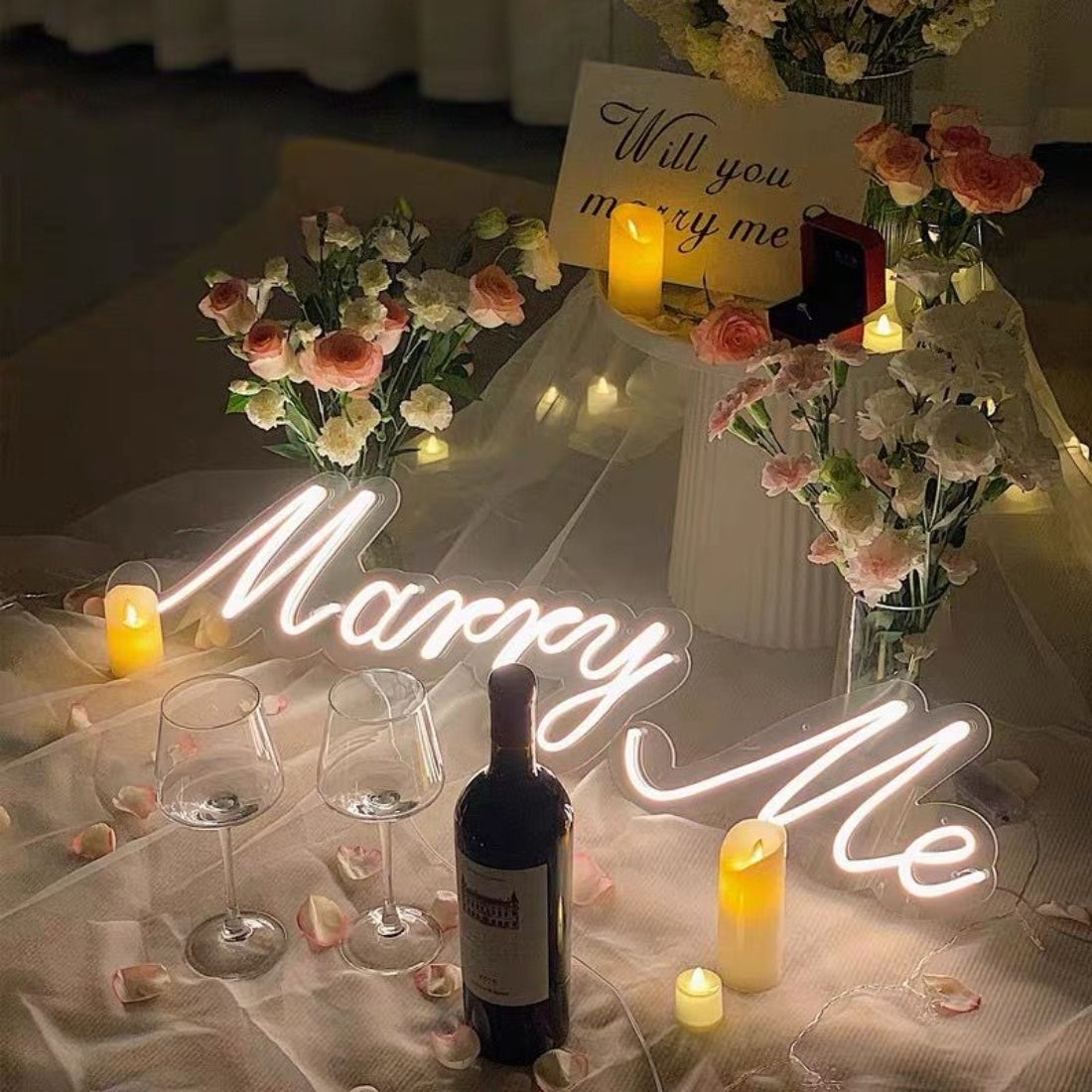 Marry Me Led Sign Business Neon Signs Wall Art Decor