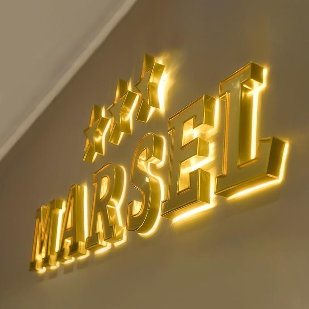 Marsel 3D Backlit Letters Aluminum Metal Led Sign - Shineneon