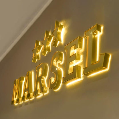 Marsel 3D Backlit Letters Aluminum Metal Led Sign - Shineneon
