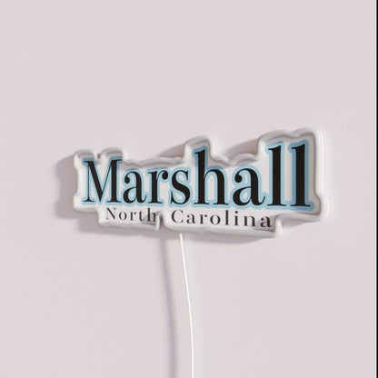 Marshall North Carolina Rgb Led Neon Sign - Neon sign mounted on wall in room