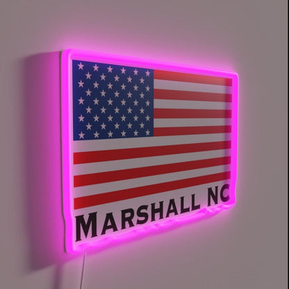 Marshall North Carolina Usa Rgb Led Neon Sign - LED neon sign close-up detail