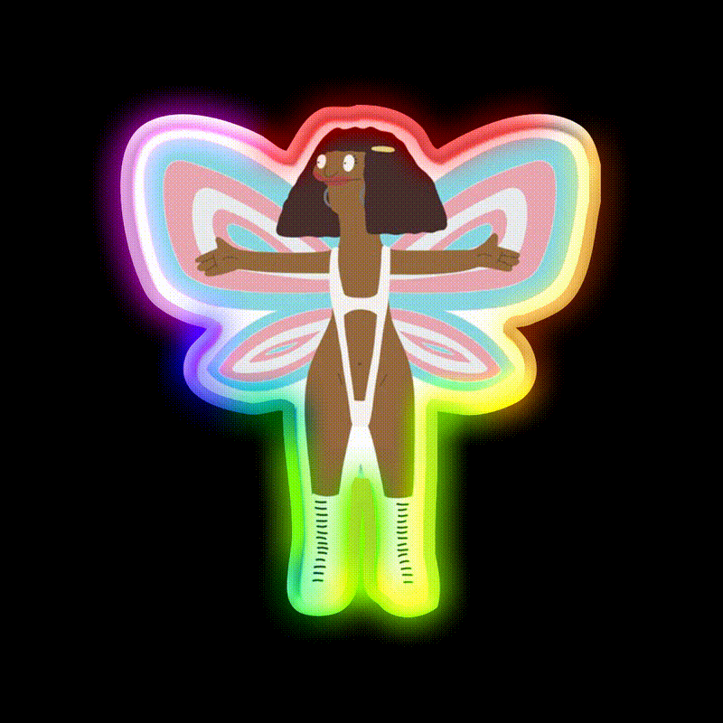 Marshmallow Trans Fairy Fast Food Led Neon Sign For Burger Place Rgb Color - LED neon sign close-up detail