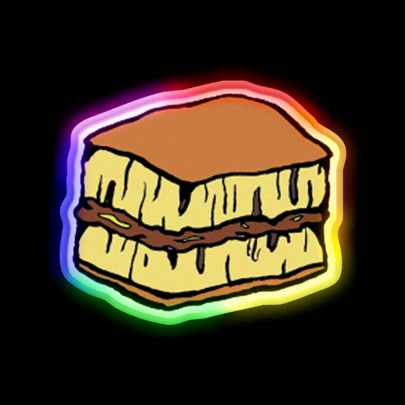 Martabak Snack Food Led Neon Sign Rgb Color - LED neon sign close-up detail