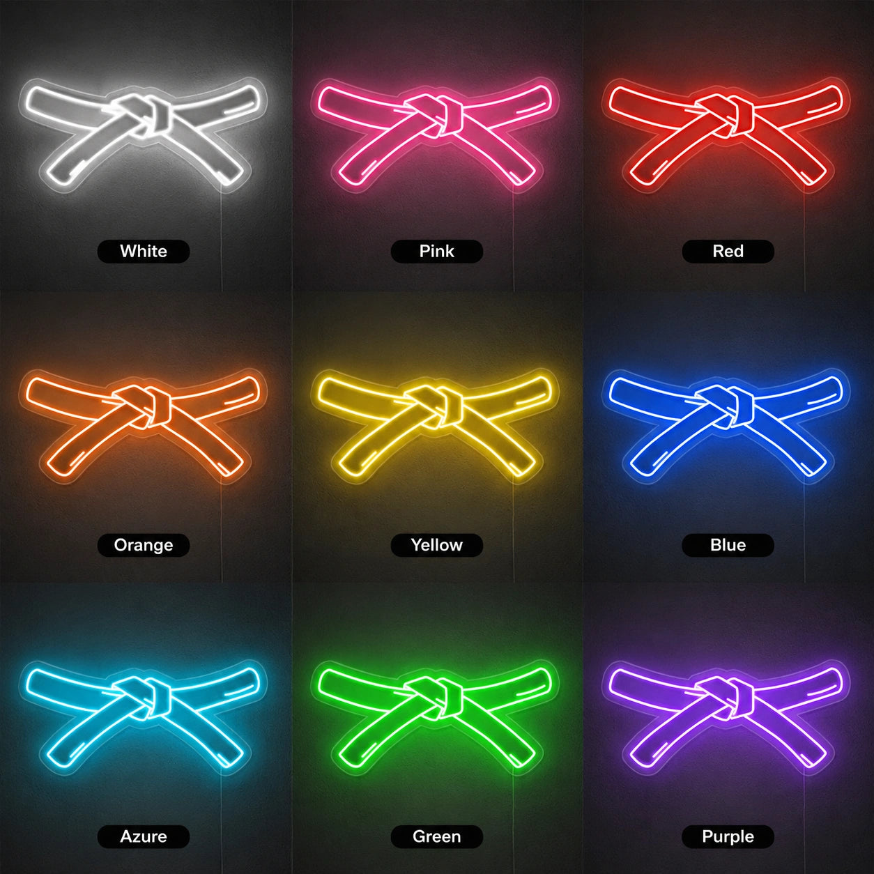 Martial Belt Neon Sign LED Neon Sign color grid