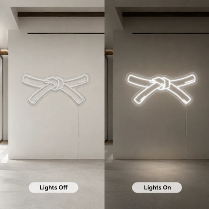 Martial Belt Neon Sign LED Neon Sign day and night comparison