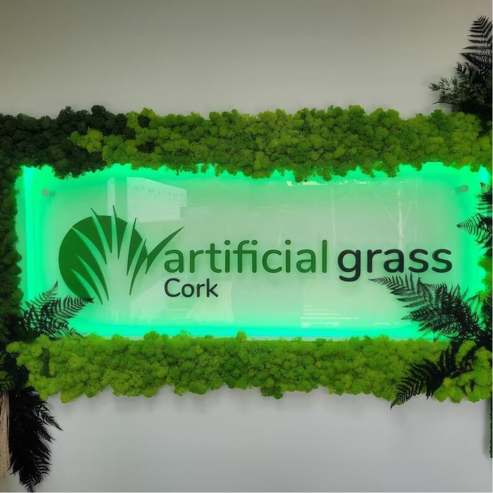 Martificial Grass Cork Acrylic Business Logo Sign - Shineneon
