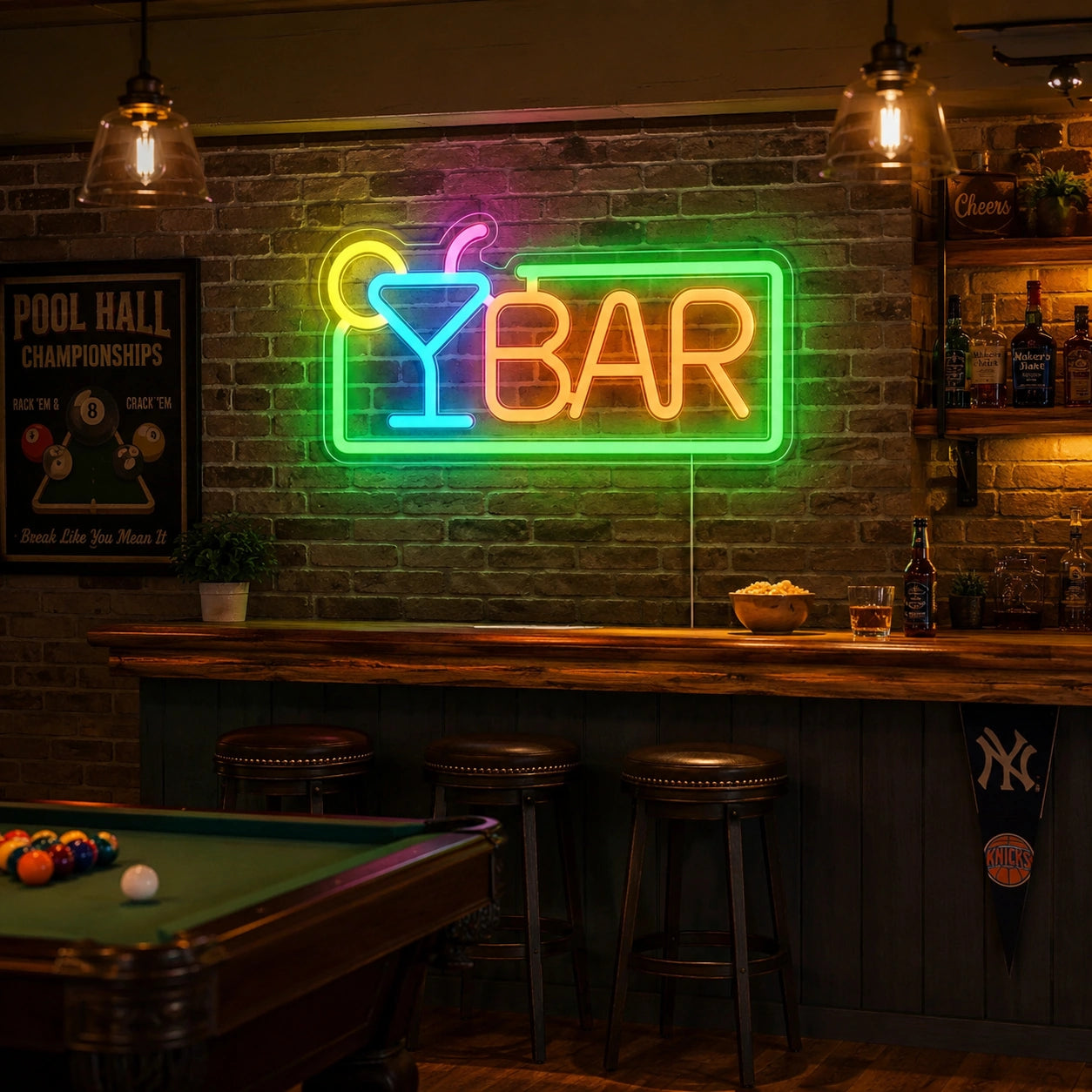 Martini Bar Neon Sign LED Neon Sign real lifestyle scene