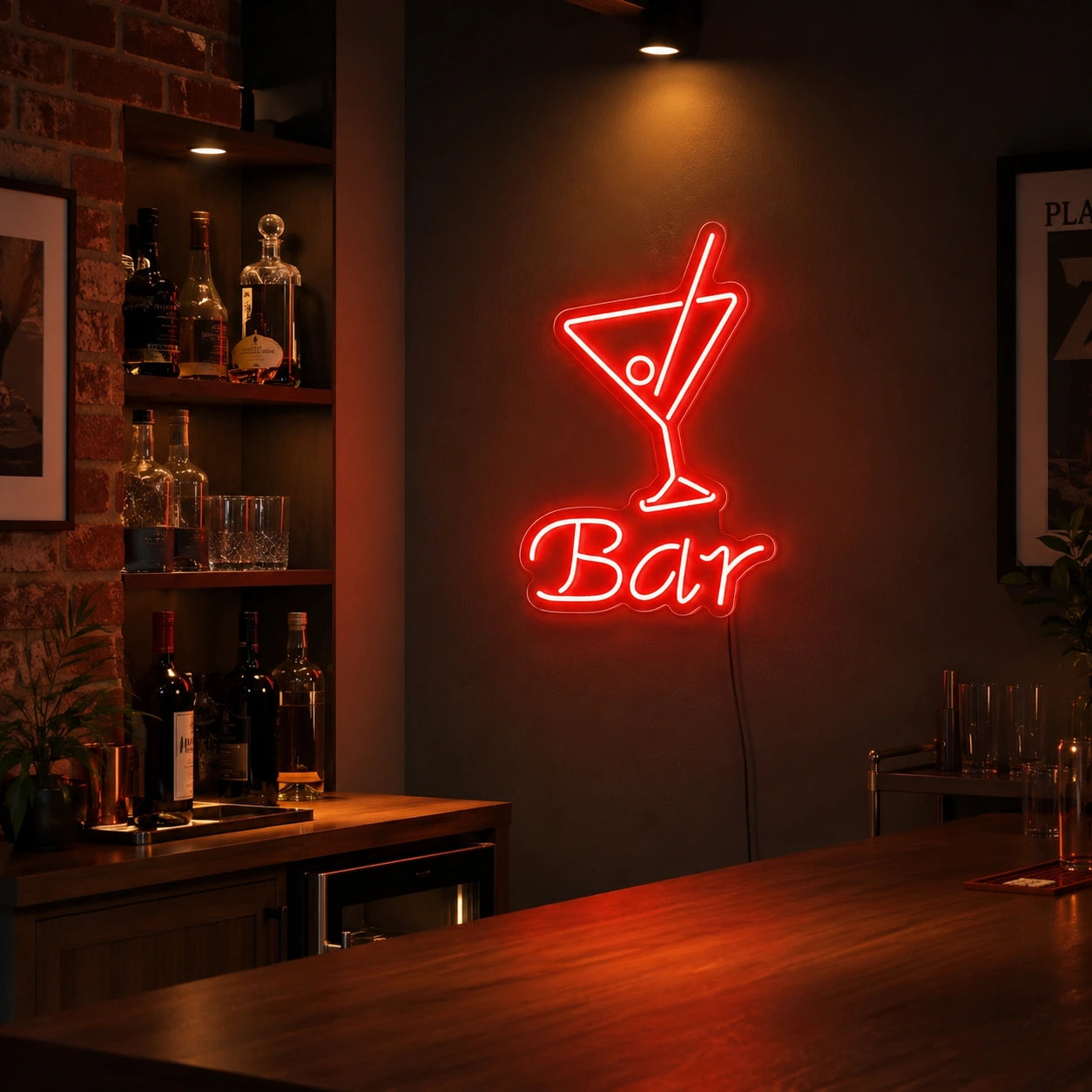 Martini Bar Neon Sign Wall Art LED Neon Sign real lifestyle scene