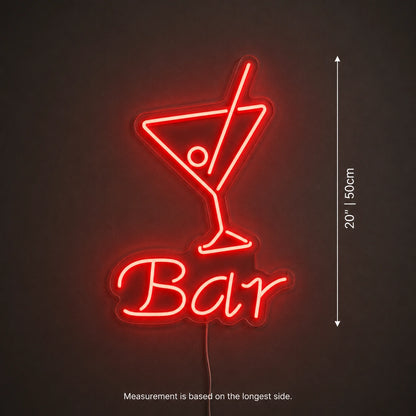 Martini Bar Neon Sign Wall Art LED Neon Sign size image