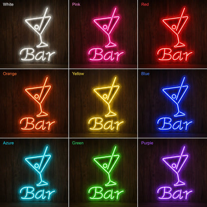 Martini Bar Neon Sign Wall Art LED Neon Sign color grid