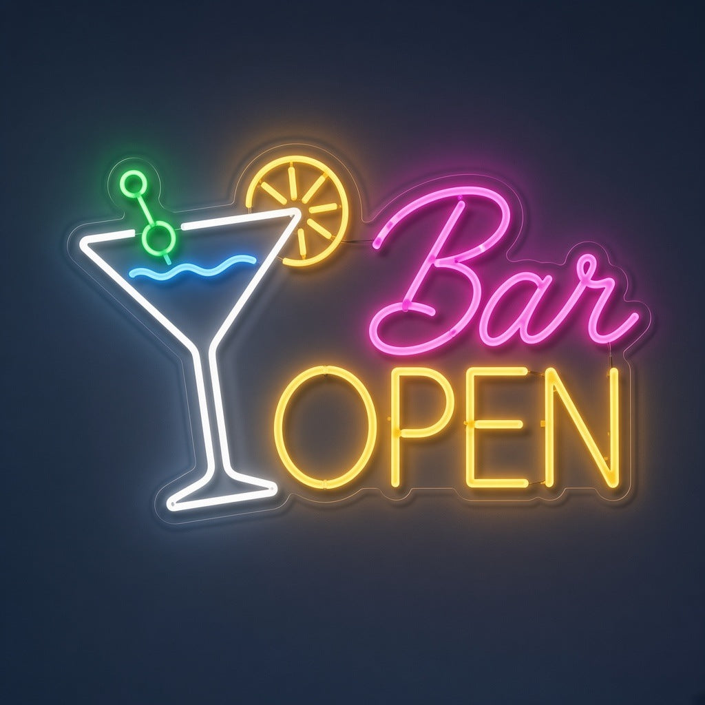 Martini Bar Open LED Neon Sign - product hero