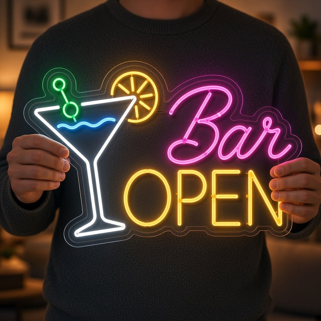 Martini Bar Open LED Neon Sign - lifestyle view
