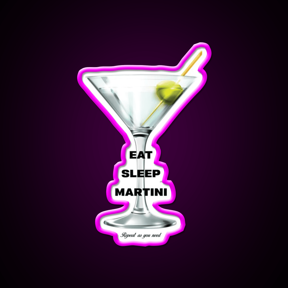 Martini Cocktail Bar Decor Led Neon Sign For Cocktail Lovers Rgb Color - Shineneon