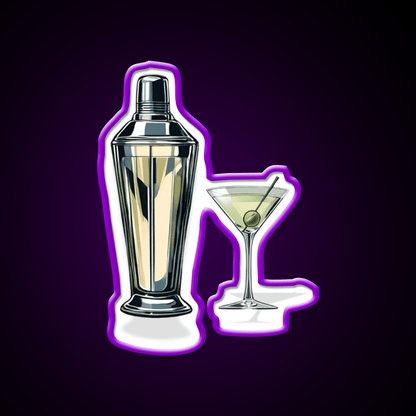 Martini Cocktail Bar Decor Led Neon Sign Rgb Color - Shineneon