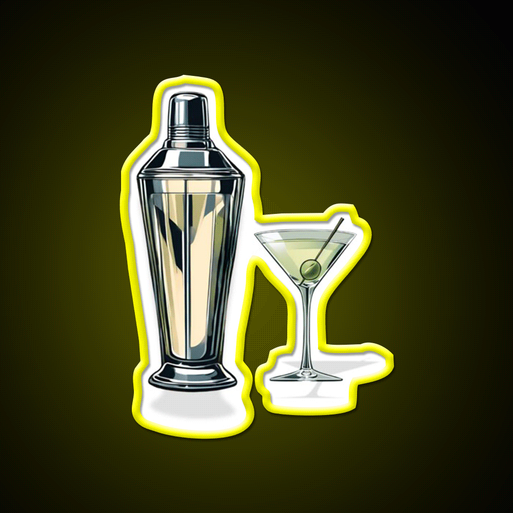 Martini Cocktail Bar Decor Led Neon Sign Rgb Color - Custom LED neon sign front view