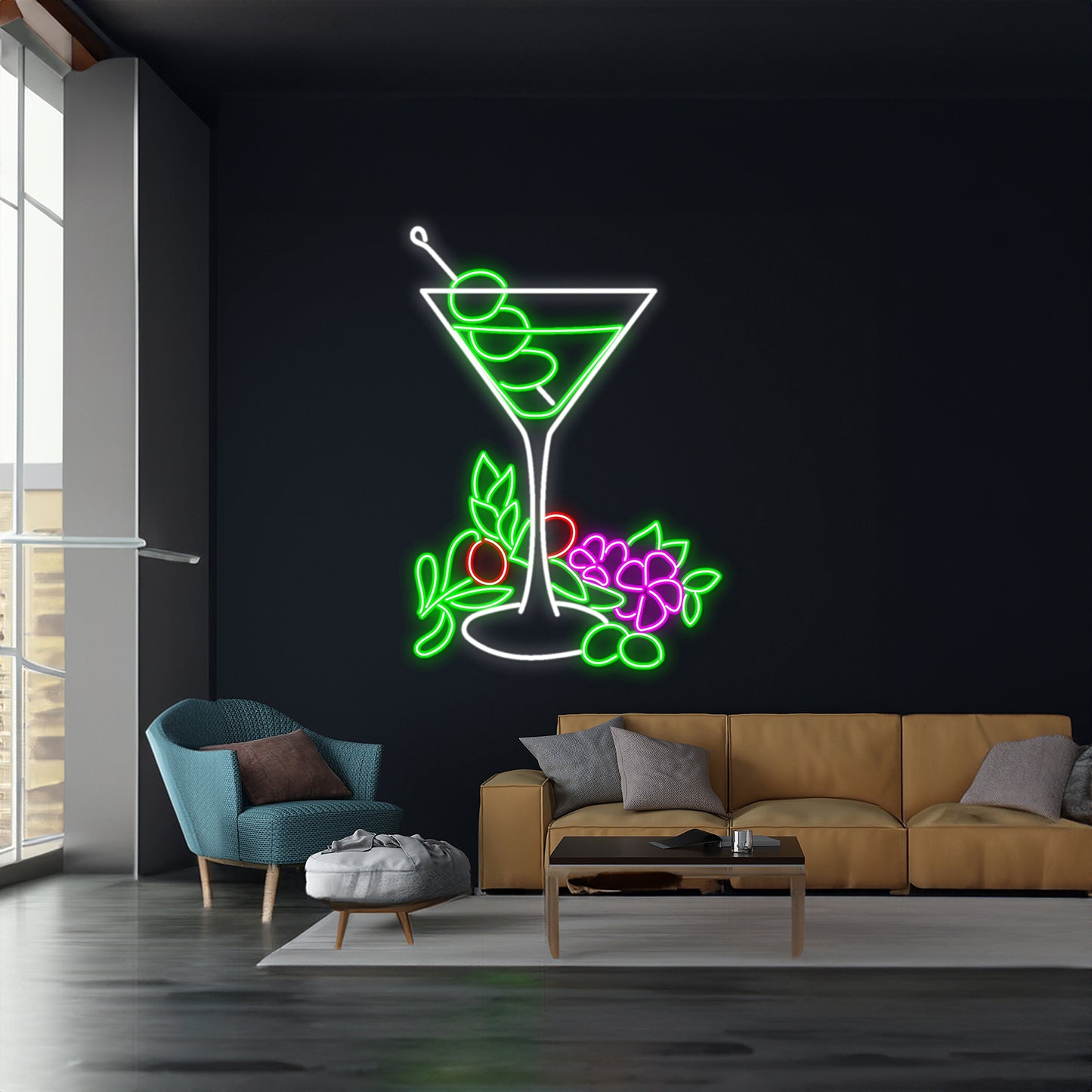 Martini Cocktail Bar Led Sign