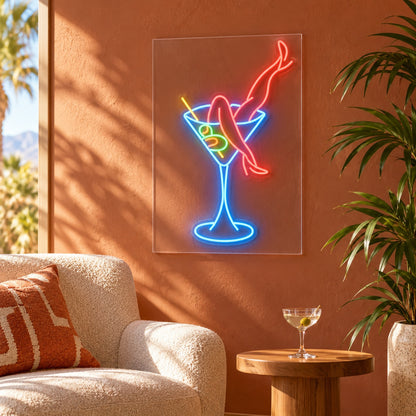 Martini Glass And Legs LED Neon Sign - lifestyle view