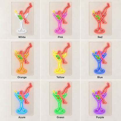 Martini Glass And Legs LED Neon Sign - nine-color grid