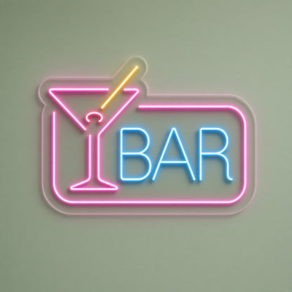 Martini Glass Bar LED Neon Sign - natural light view