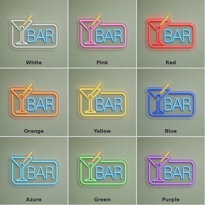 Martini Glass Bar LED Neon Sign - nine-color grid