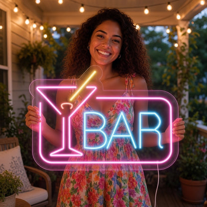Martini Glass Bar LED Neon Sign - lifestyle view